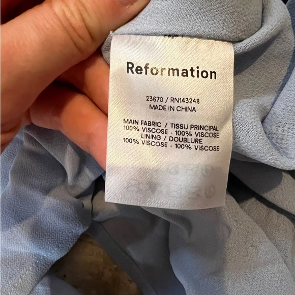 REFORMATION Women’s Meadow Midi Dress Mineral Blue Size Small $278 NEW - Picture 7 of 9